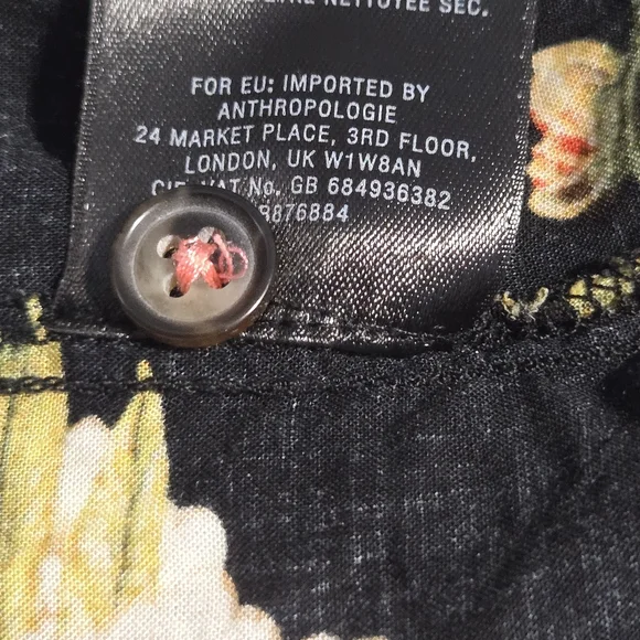 Maeve Floral Black Wildlife Rayon Blouse Size 8 - Picture 8 of 11